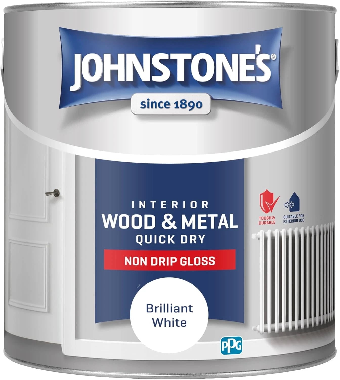 Johnstone's| Interior Wood/Metal Brilliant White Gloss-2.5L