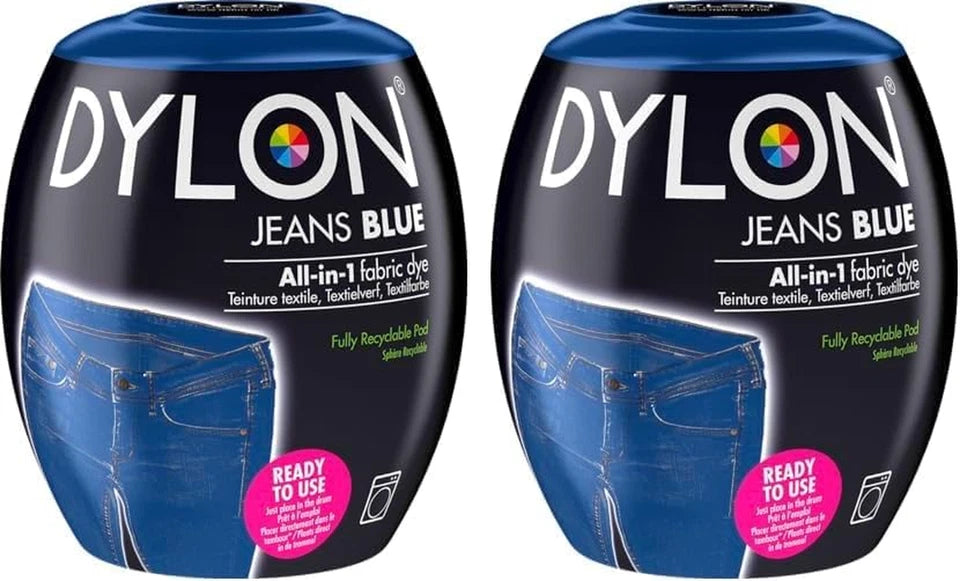 2 x 350g| Dylon| Fabric Dye- Jeans Blue