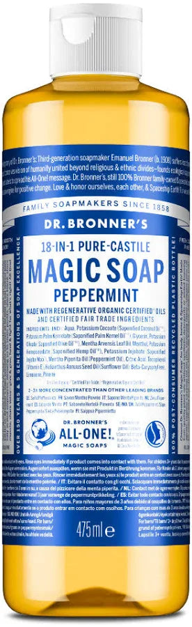 2 x 475ml| Dr Bronner's| Peppermint Magic Soap