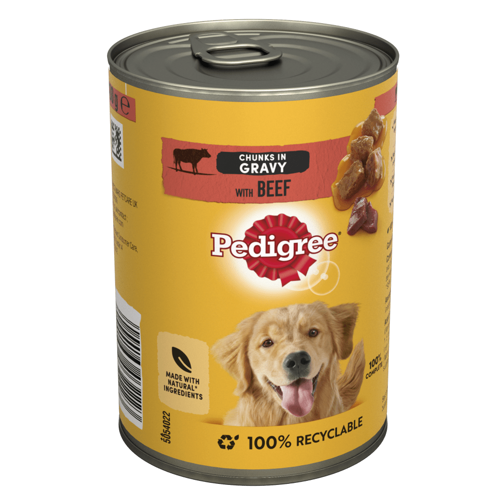 Imperfect Picks: Re-Boxed Pedigree Beef chunks in gravy Dog Food (Wet) 24 tins x 400g