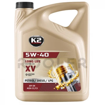 K2| 5W-40 Long Life Motor Oil XV Ester Nano-5L