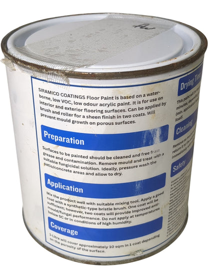 Siramico Coatings | Floor Paint One Coat | White | 1L