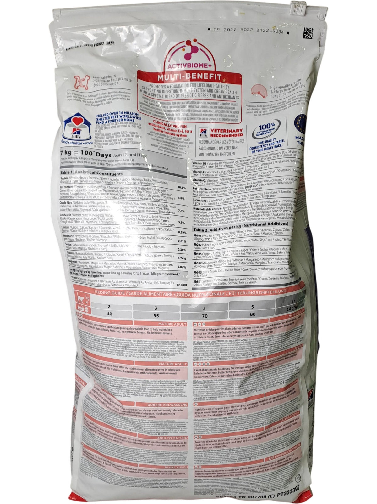 Hill's | Science Plan Light | 7+ Mature Adult Cat Food | 7kg
