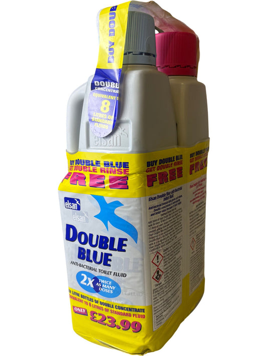 Elsan Double Blue & Rinse Anti-Bacterial Toilet Fluid 2x2L