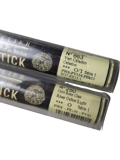 Sennelier | Artist Quality Solid Oil Colour Stick | Celadon & Rose Ochre Light