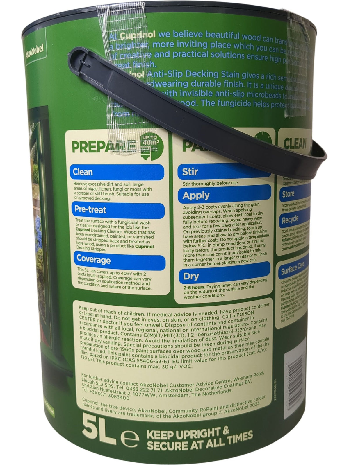 Cuprinol | Anti-Slip Decking Stain | Natural Oak | 5L