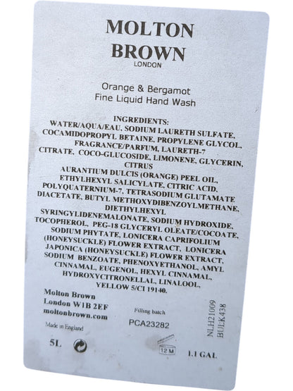 Molton Brown | Orange & Bergamot Liquid Hand Wash | 5L