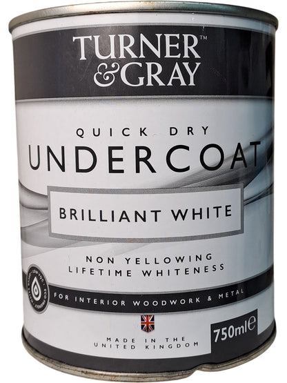 Turner & Gray | Quick Dry Undercoat | Brilliant White | 750ml