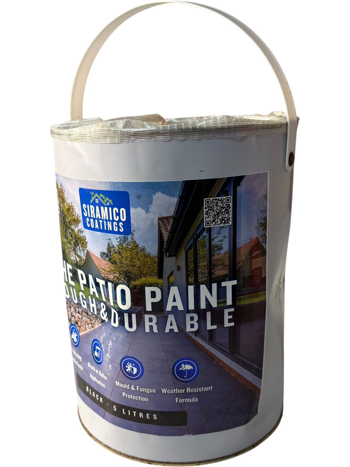 Siramico Coatings The Patio Paint Tough & Durable Black 5L