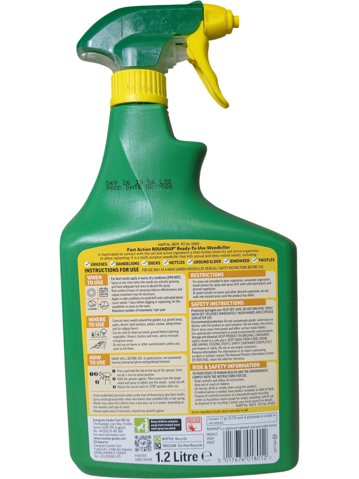 Roundup | Total Weedkiller | Ready to Use | 1.2L