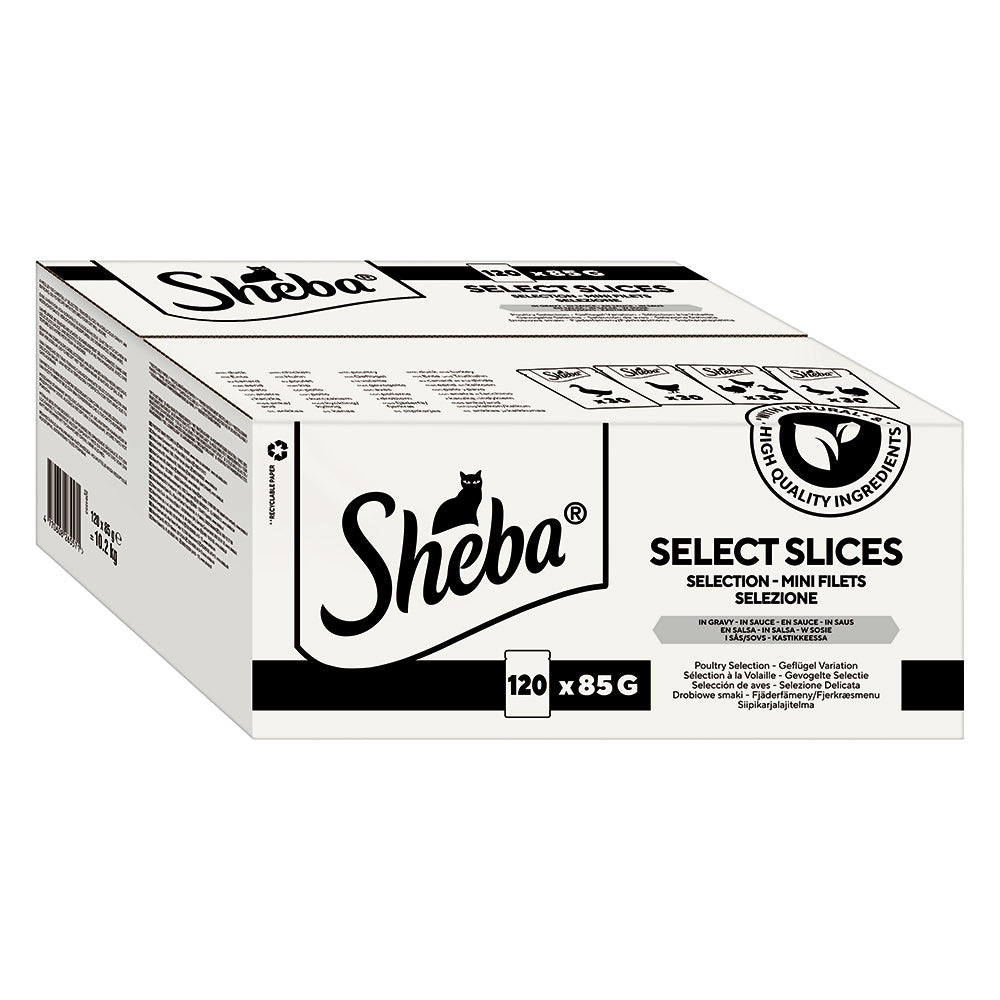 Sheba Pouches Select Slices Mega Pack 120 X 85g - Poultry Collection in Gravy