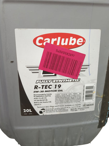 Carlube | R-TEC 19 5W-30 Motor Oil | 20L