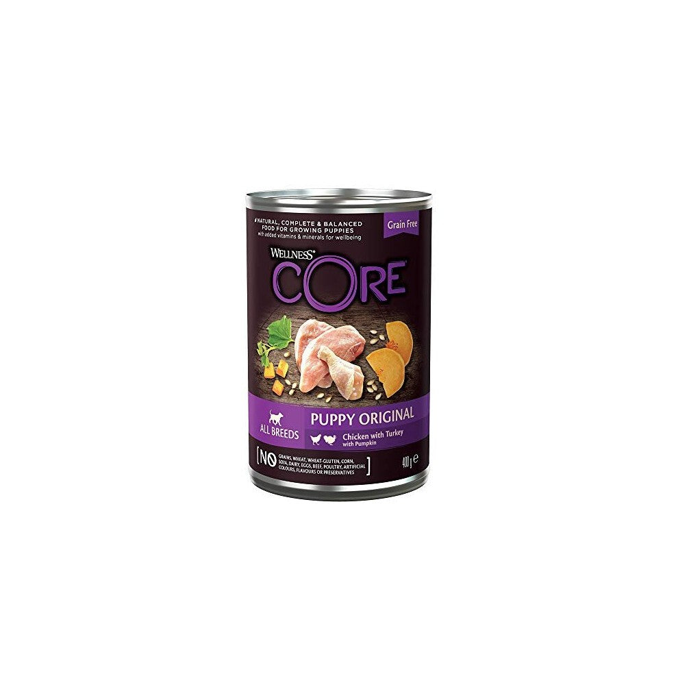 Wellness CORE Puppy, Dog Food Wet Grain Free, Chicken and Turkey, 6 X 400g