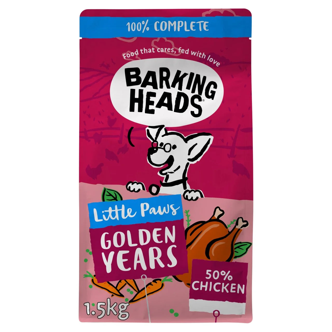 Barking Heads | Senior <10kg | Golden Years | Chicken | 1.5kg