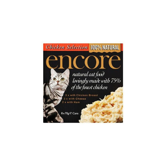 Encore Cat Tins, Chicken Selection in Broth (8x70g)