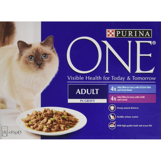 PURINA ONE Adult - Multibuy: Lamb & Ocean Fish (8 X 85g)