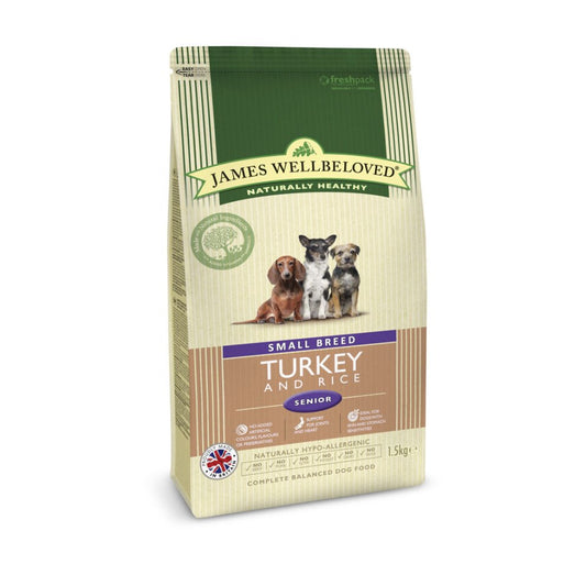 Jwb Adult Dog Senior Small Breed Turkey & Rice Kibble 1.5kg