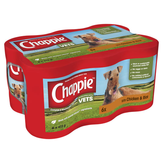 Chappie Tins Chicken & Rice 6x412g