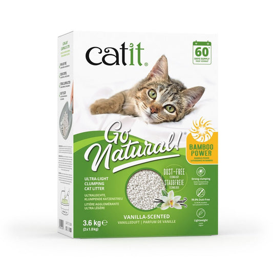 Catit Go Natural! Ultra-Light Bamboo Power Clumping Cat Litter | Size: 3.6kg