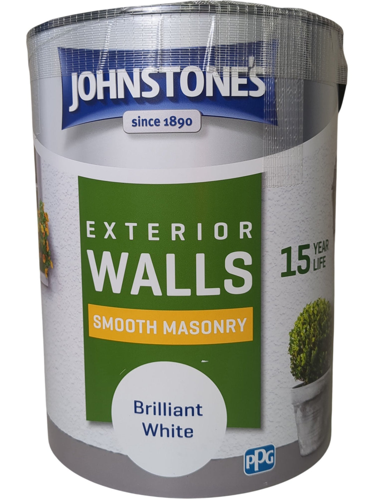 Johnstone's | Exterior Walls Smooth Masonry Paint | Brilliant White | 5L