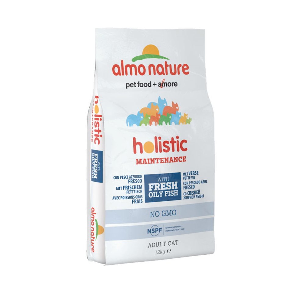 Almo Nature Holistic Oily Fish & Rice Kibble for Cats - 12kg