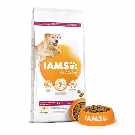 Iams Vitality Senior Large Dog Food with Fresh Chicken 12kg