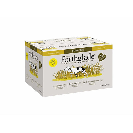 Forthglade Poultry Variety Complete Grain Free (chicken, Turkey & Chicken with Liver) 12x395g
