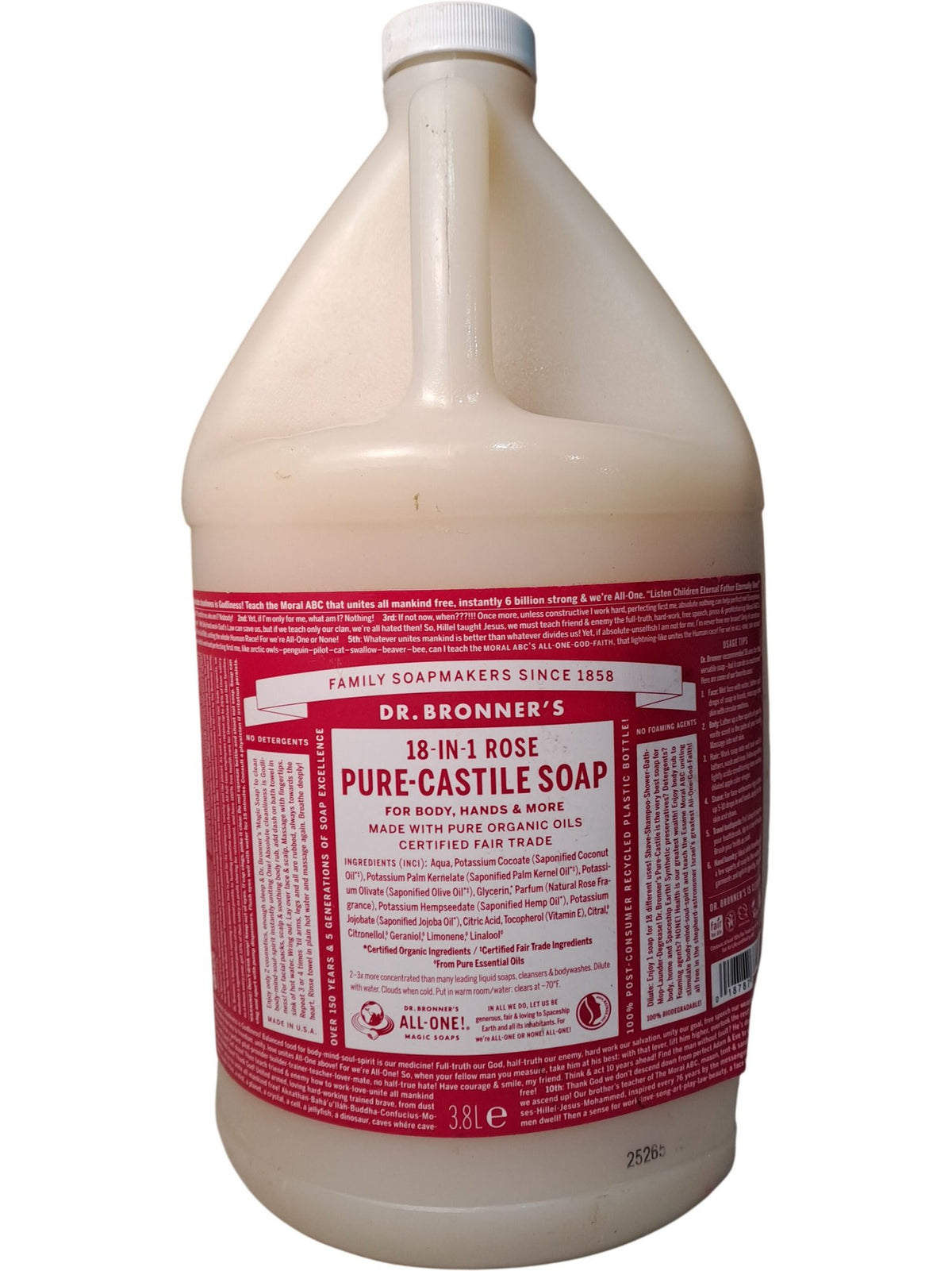 Dr. Bronner's | Pure-Castile Soap | 18-in-1 Rose | 3.8L