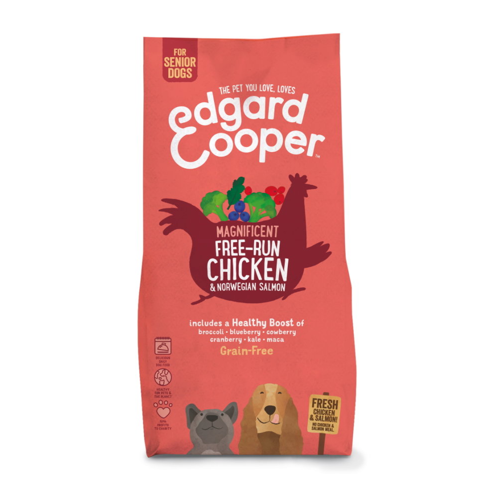 Edgard & Cooper Senior Grain Free Dry Dog Food Free-Run Chicken & Salmon, 2.5kg