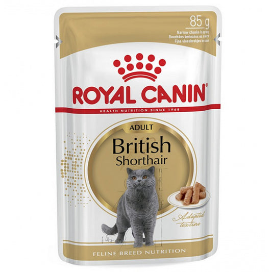 British Shorthair Gravy Adult Wet Cat Food - 12 X 85g Pouches