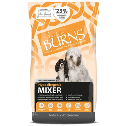 Burns Dry Dog Food Adult and Senior All Breeds Hypoallergenic Mixer Low Fat 2kg