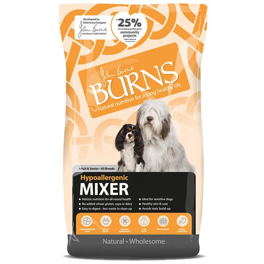 Burns Dry Dog Food Adult and Senior All Breeds Hypoallergenic Mixer Low Fat 2kg
