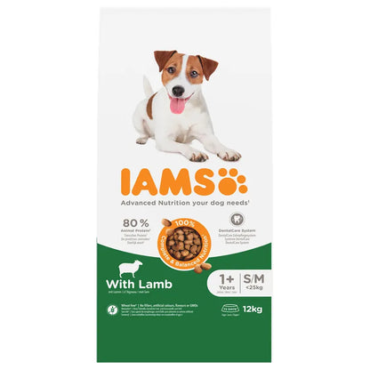 Iams Advanced Nutrition Dry Dog Food  Small Medium Lamb Wheat Free 12kg 72 days