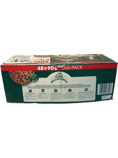 James Wellbeloved | Adult Dog Food Mega-Pack | 4008429166297 | 48x90g