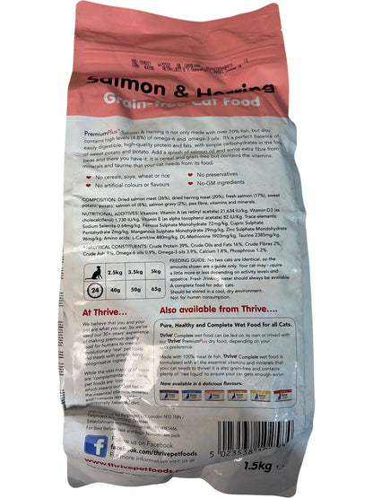 Thrive | PremiumPlus Grain-free Cat Food | Salmon & Herring | 1.5KG