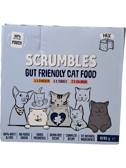 Scrumbles | Gut Friendly Cat Food | Pâté | 8x85g