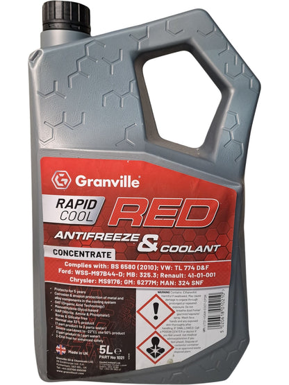 Granville | Rapid Cool Red Antifreeze & Coolant | 5L