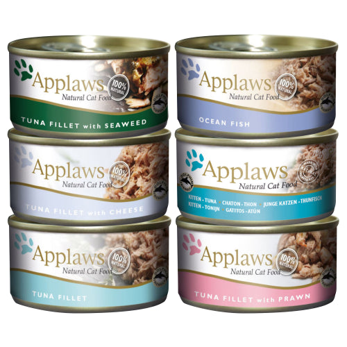 Applaws Adult Cat Cans in Broth 6 X 70g - Tuna Fillet