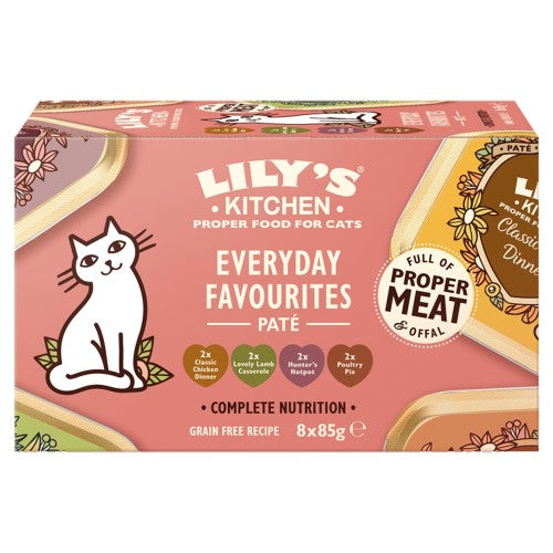 Lily's Kitchen Wet Cat Tray Everyday Favourites Multipack 8x85g