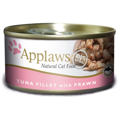 Applaws Adult Cat Cans in Broth 6 X 156g - Tuna Fillet & Prawn
