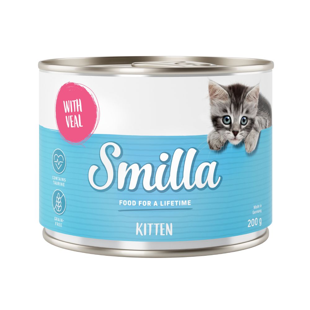 Smilla Kitten Multibuy 6 X 200g - Mixed Pack (Chicken, Veal & Poultry Hearts)