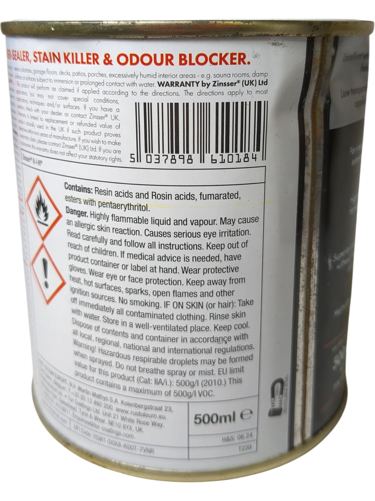 Zinsser | B-I-N Primer-Sealer | 5037898610184 | 500ml