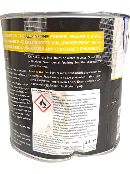 Zinsser | Wallpaper Cover-Up | 3-in-1 Primer Sealer | 2.5L