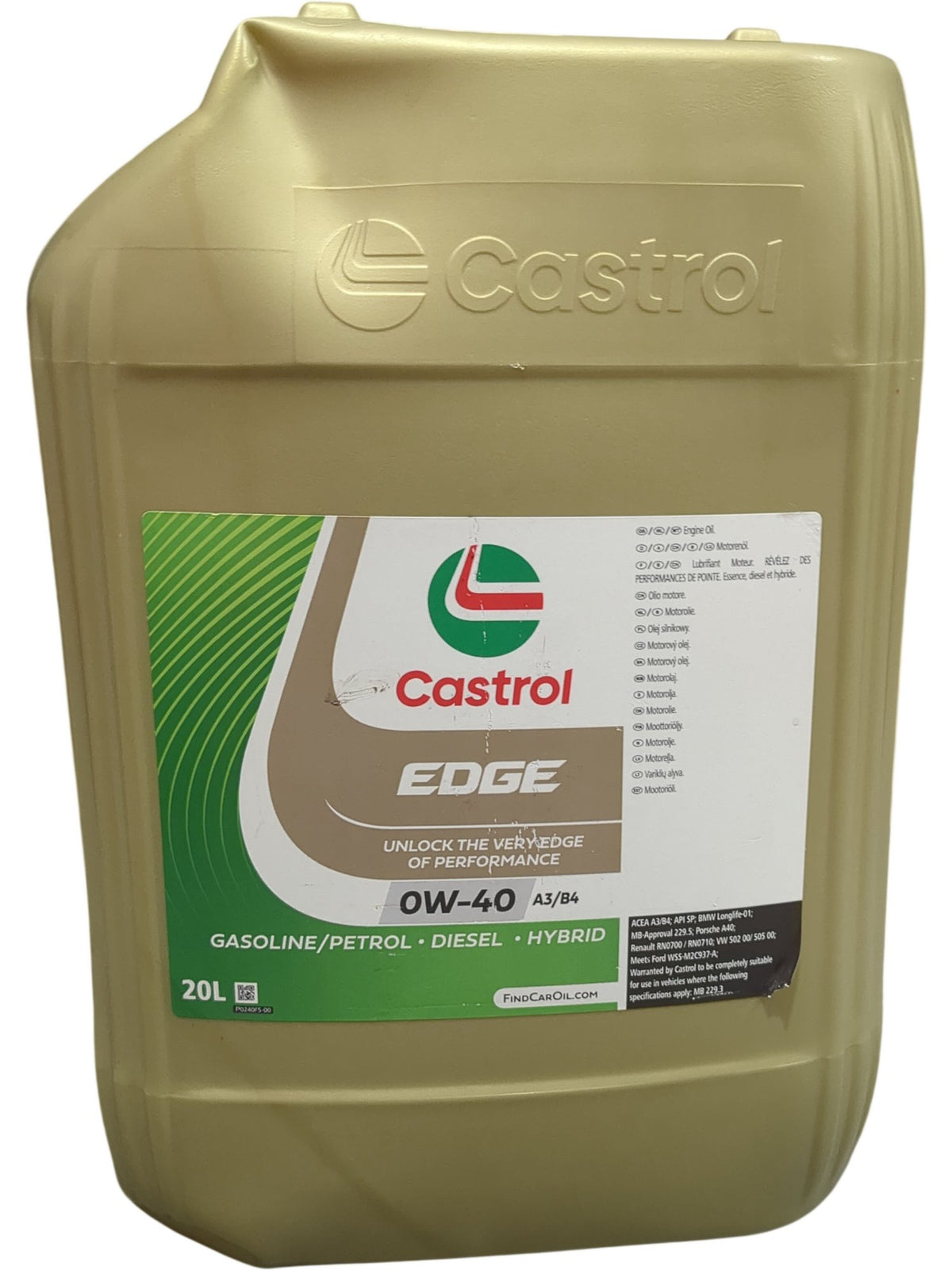 Castrol | Edge Motor Oil | 0W-40 | 20L
