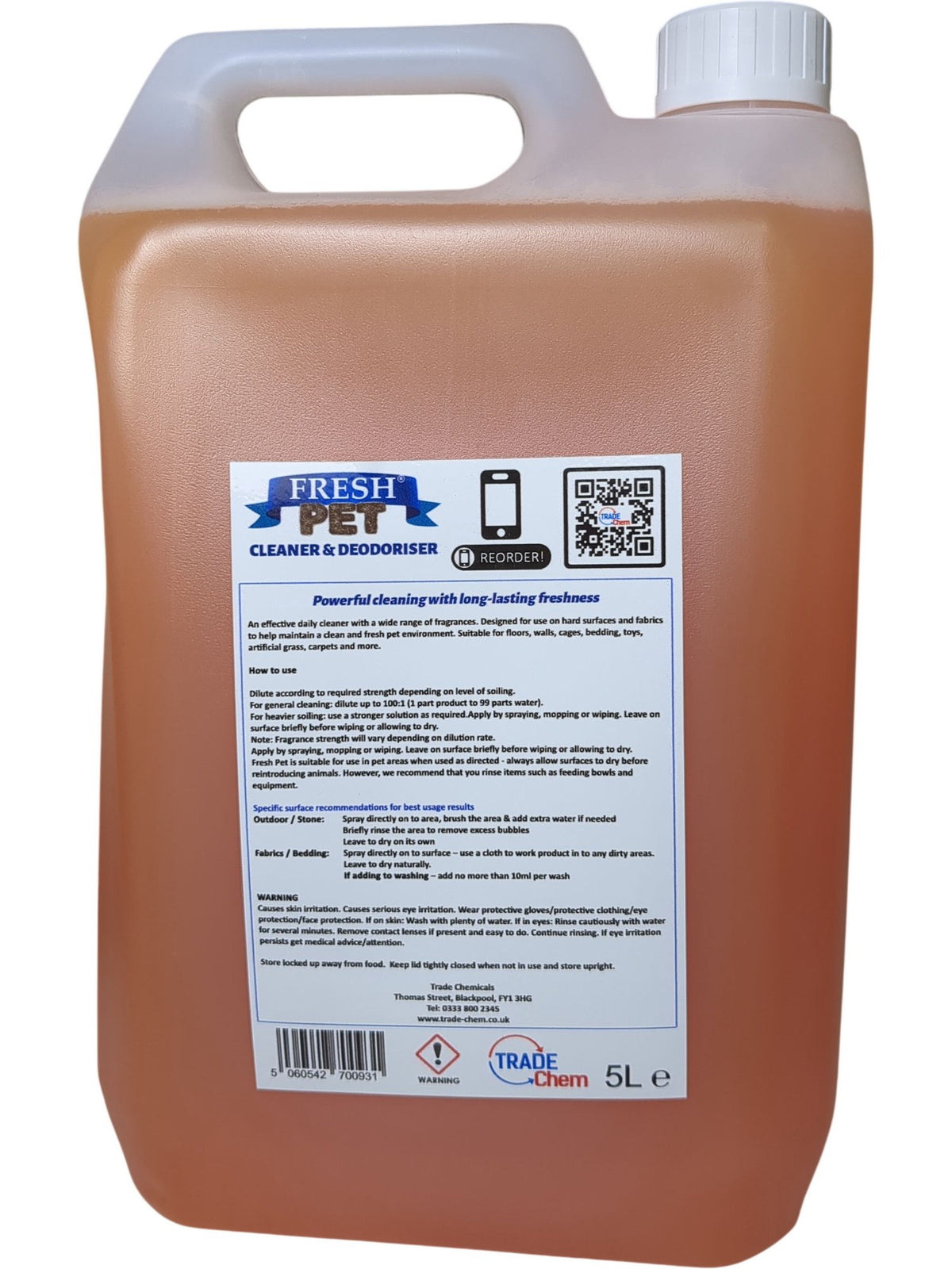 Fresh Pet | Cleaner & Deodoriser | 5060542700931 | 5L