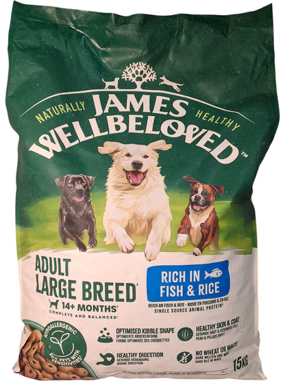 James Wellbeloved | Adult Large Breed Dog Food | Fish & Rice | 15kg
