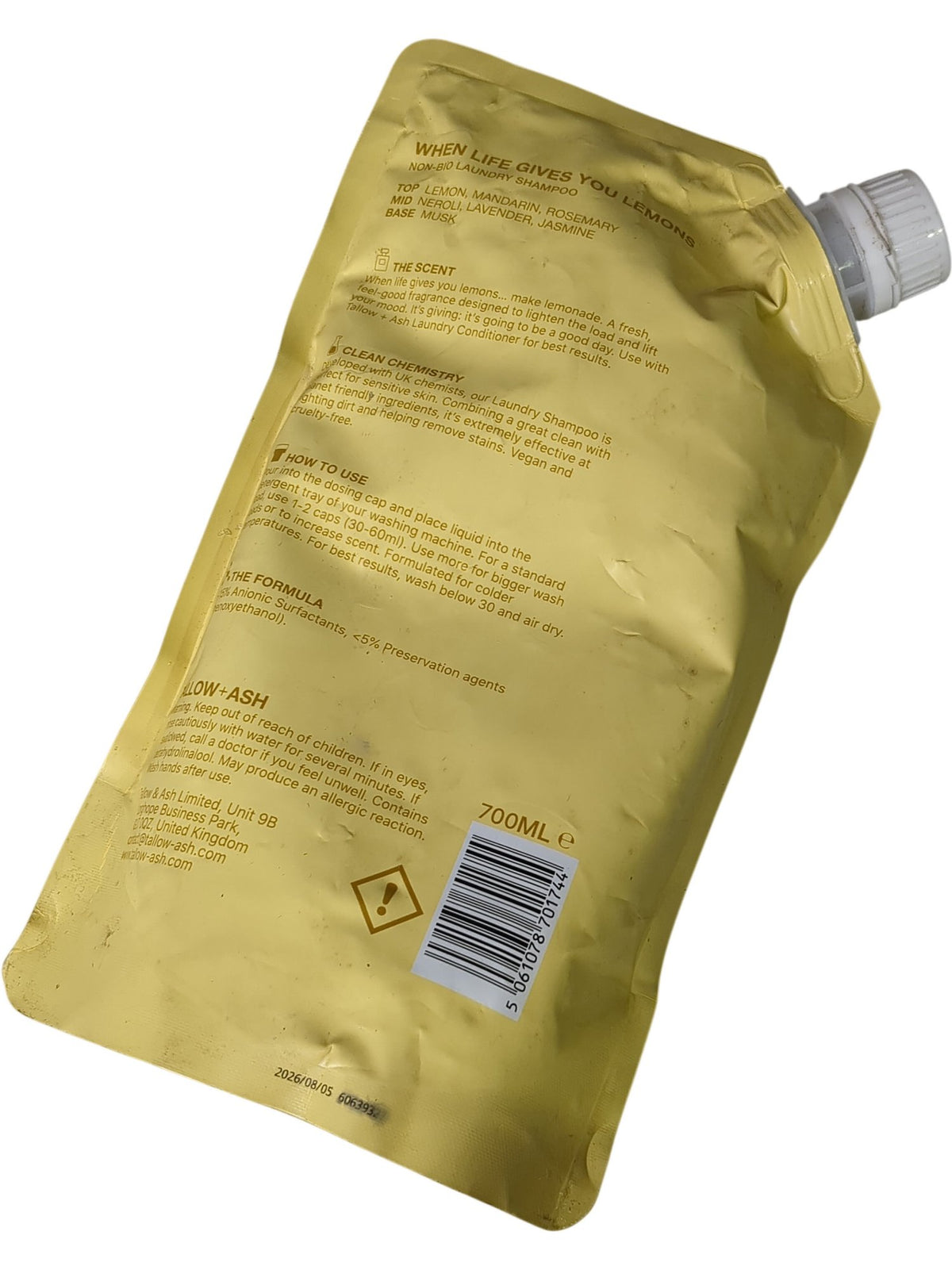 Tallow + Ash | Laundry Shampoo | When Life Gives You Lemons 700ml
