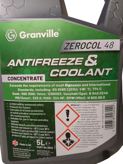 Granville | Zerocol 48 Antifreeze & Coolant | 5L