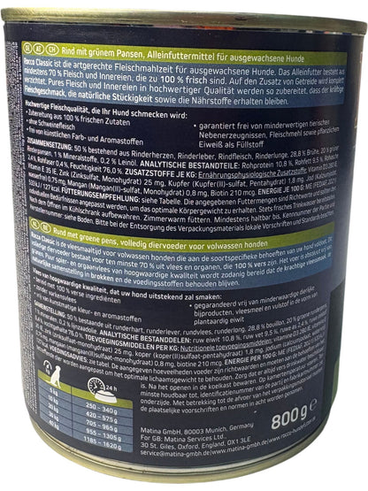Rocco Classic Dog Food Beef with Green Tripe 800g