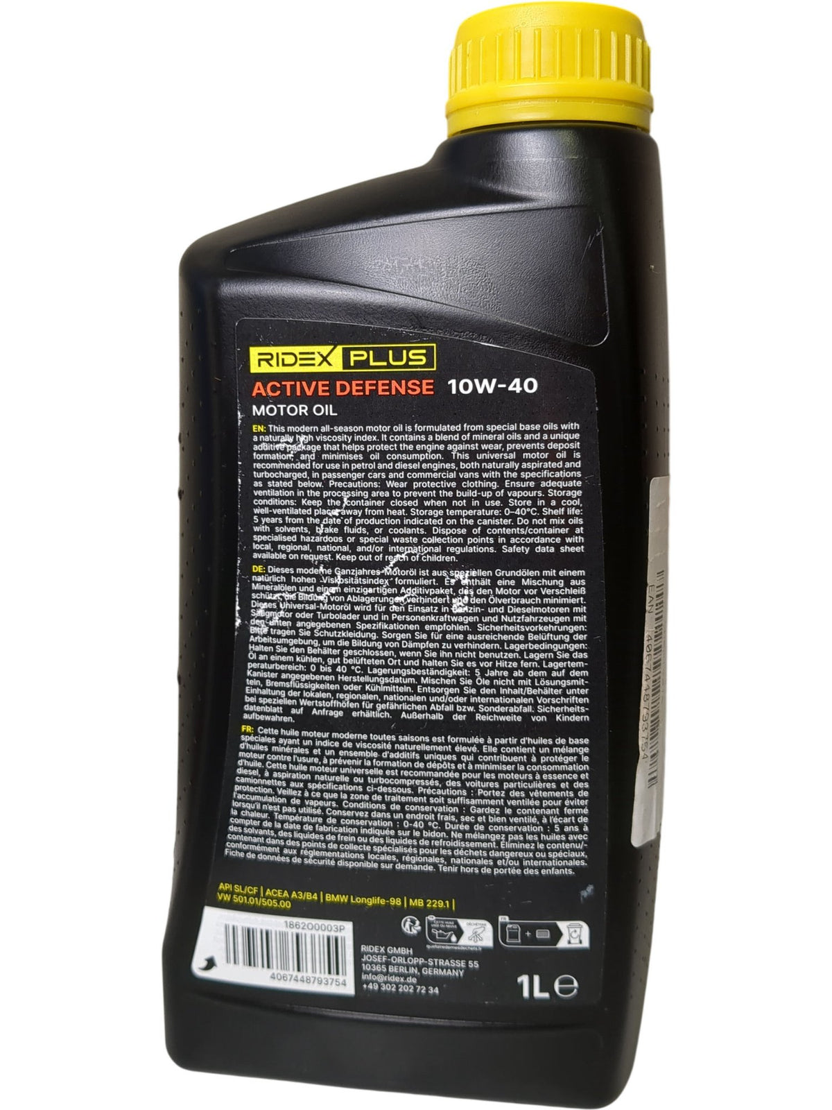 Ridex Plus | Motor Oil | Active Defense 10W-40 | 1L